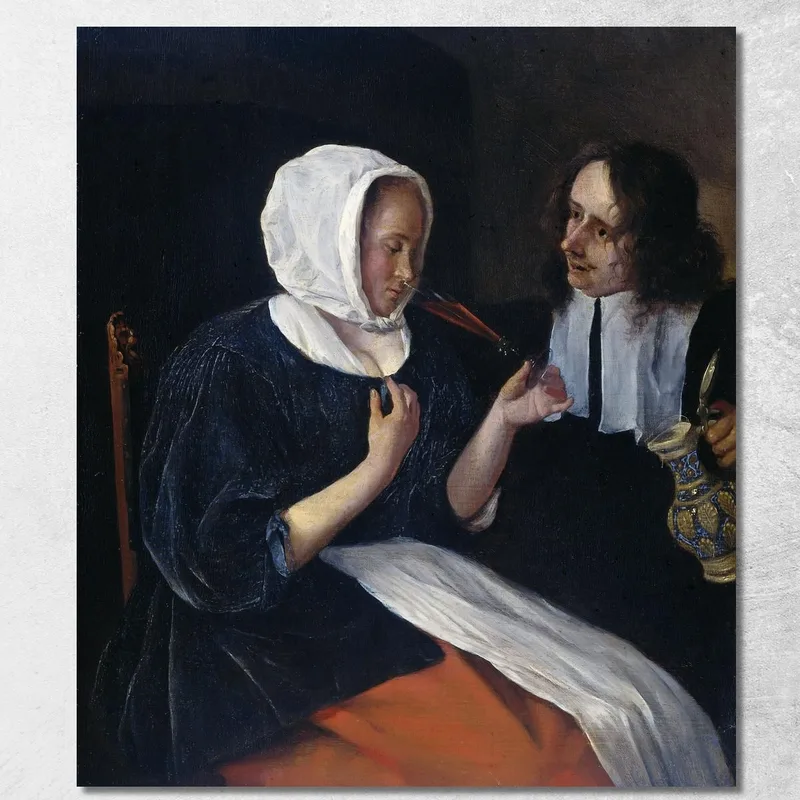 Ein Paar Beim Trinken Jan Steen drucken auf leinwand