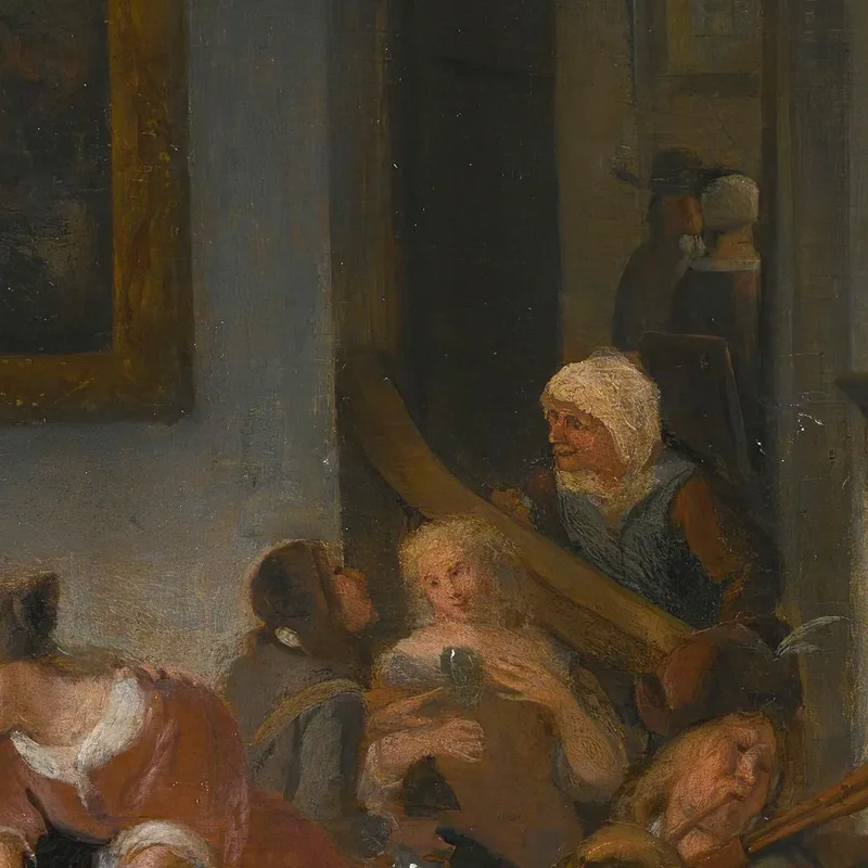A Tavern Interior With People Drinking And Music-Making Jan Steen