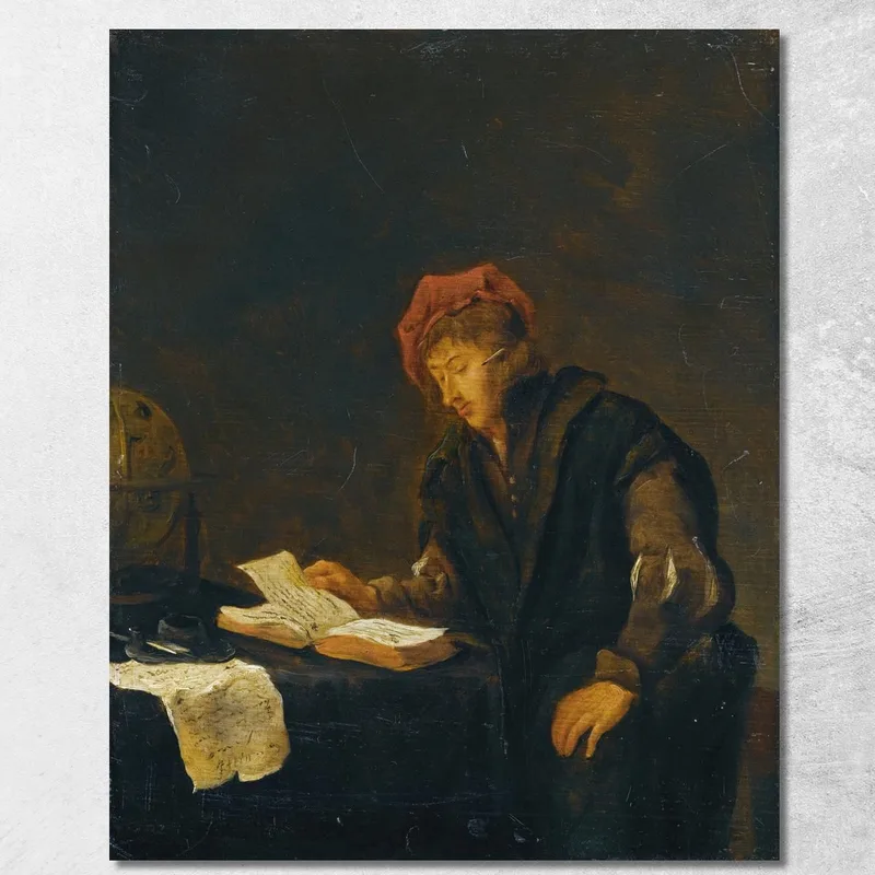 Ein Jugendlicher Beim Lesen Jan Steen drucken auf leinwand