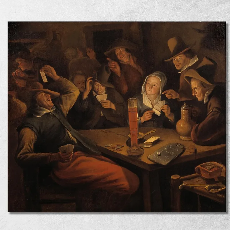 Herz-Ass Jan Steen drucken auf leinwand