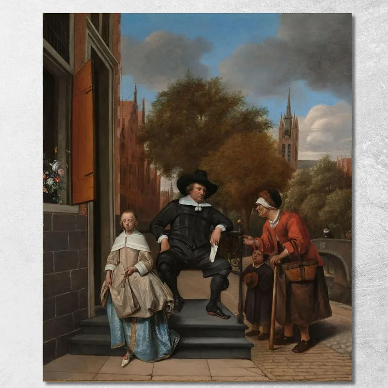 Adolf Und Catharina Croeser, Bekannt Als 'Der Bürgermeister Von Delft Und Seine Tochter' Jan Steen drucken auf leinwand