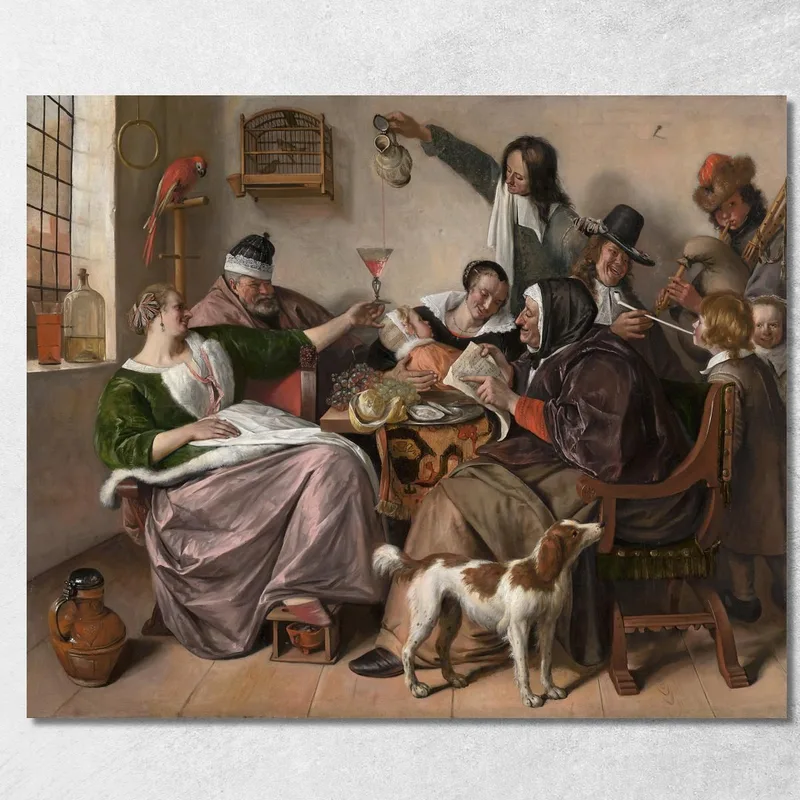 Wie Die Alten Sungen So Zwitschern Die Jungen Jan Steen drucken auf leinwand