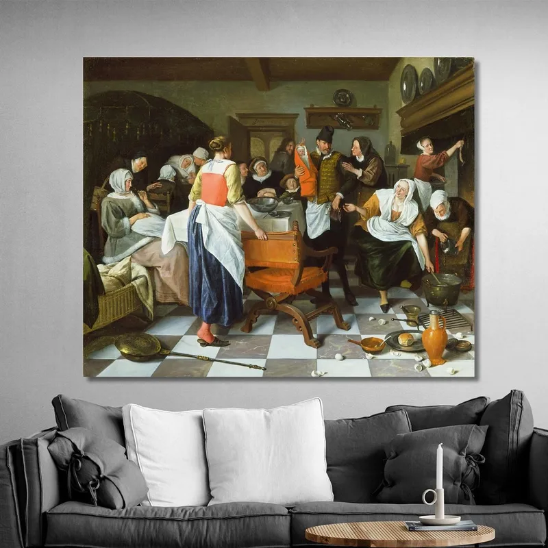 Celebrating The Birth Jan Steen