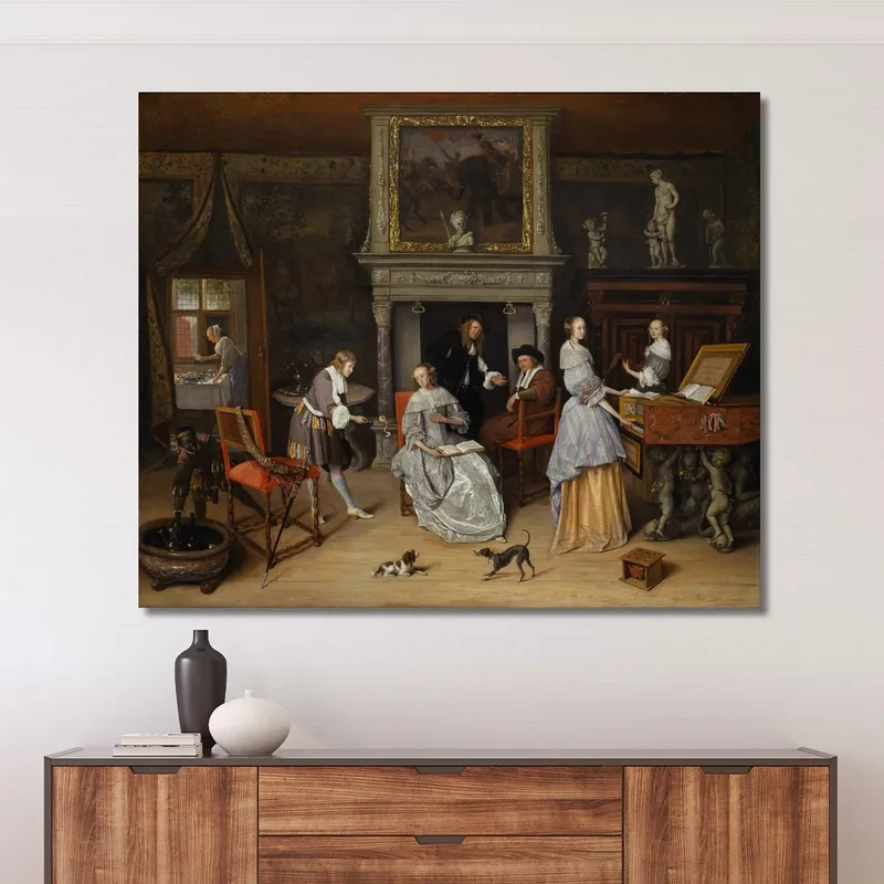 Intérieur Fantastique Avec Jan Steen Et La Famille De Gerrit Schouten Jan Steen
