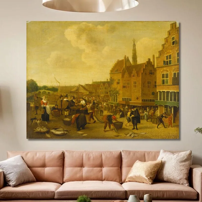 The Fish Market At Leyden Jan Steen