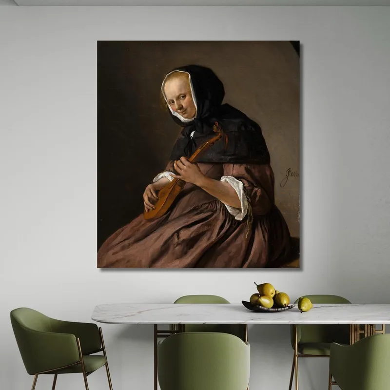 Woman Playing The Cittern Jan Steen