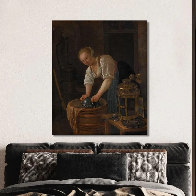 Frau Scheuert Metallgeschirr Jan Steen