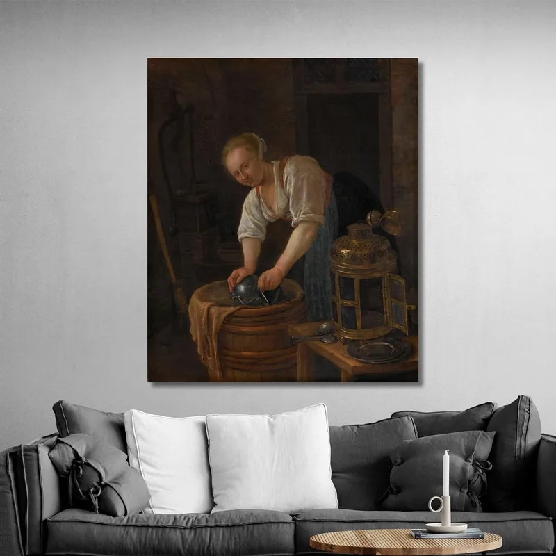 Frau Scheuert Metallgeschirr Jan Steen