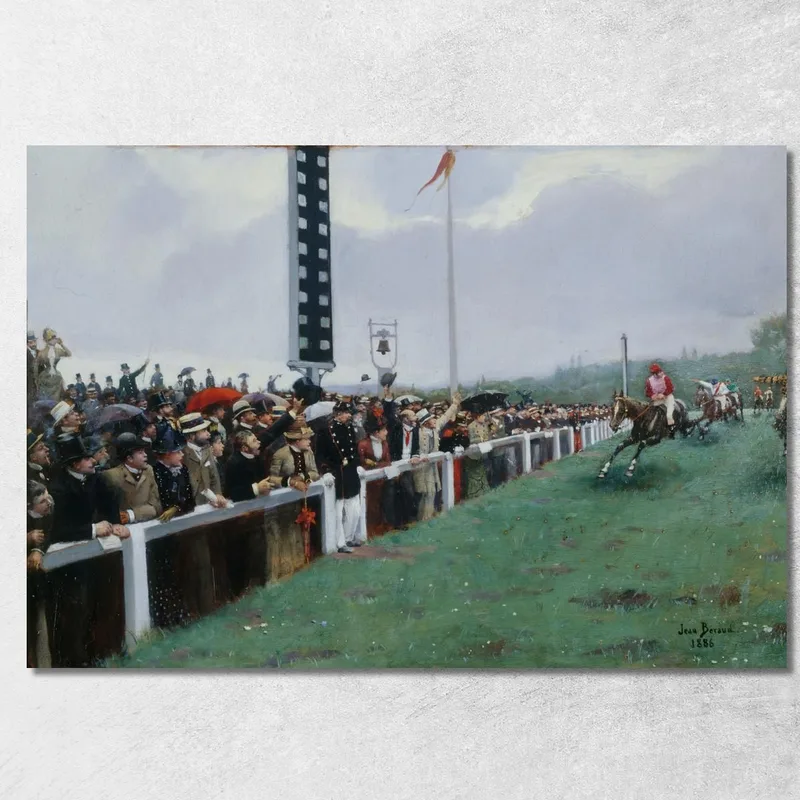 Gare A Longchamp Con Arrivo Al Traguardo Jean Béraud quadro stampa su tela
