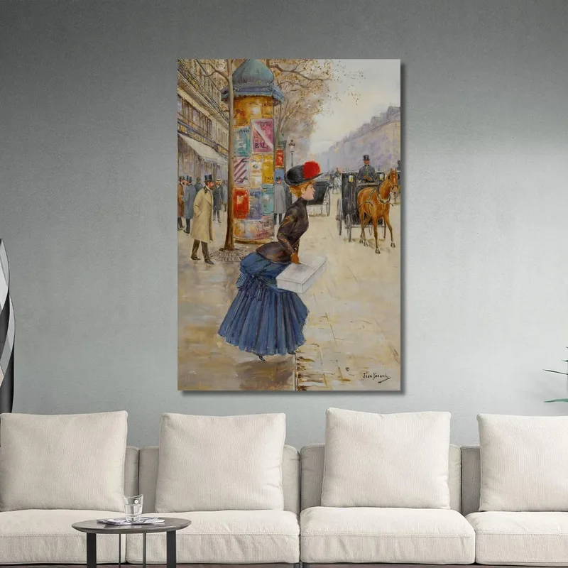 Jeune Femme Traversant Le Boulevard Jean Béraud