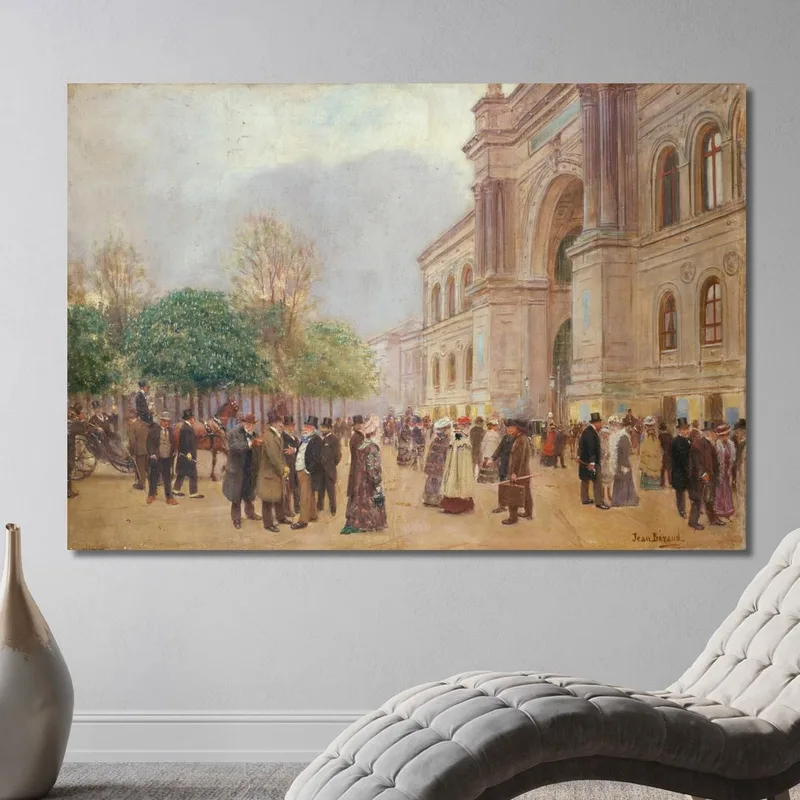 Uscita Dalla Mostra Al Palais De L'Industrie Jean Béraud quadro stampa su tela