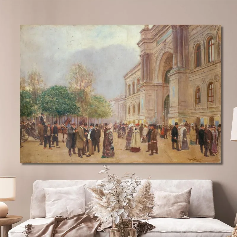 Uscita Dalla Mostra Al Palais De L'Industrie Jean Béraud quadro stampa su tela
