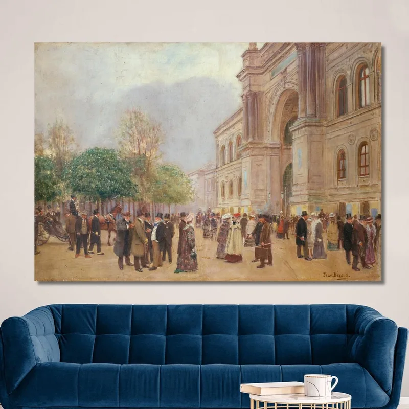 Uscita Dalla Mostra Al Palais De L'Industrie Jean Béraud quadro stampa su tela