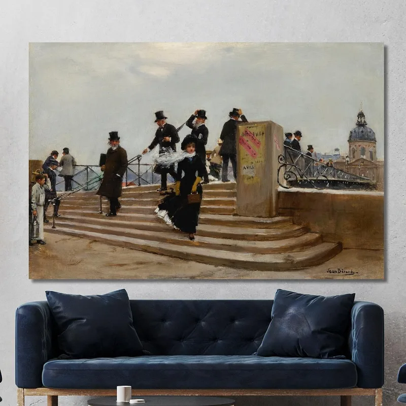 Der Pont Des Arts Bei Starkem Wind Jean Béraud