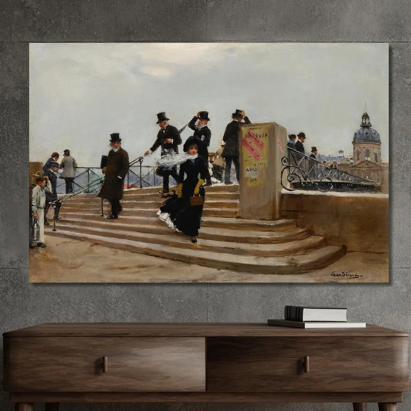 Der Pont Des Arts Bei Starkem Wind Jean Béraud