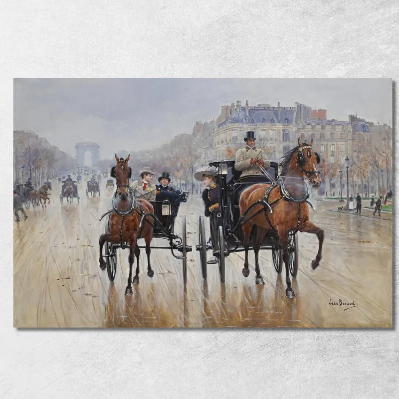 Rotonda 2 Degli Champs-Élysées Jean Béraud quadro stampa su tela