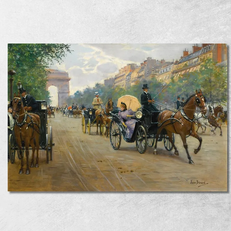 Scena Sugli Champs-Élysées Jean Béraud quadro stampa su tela