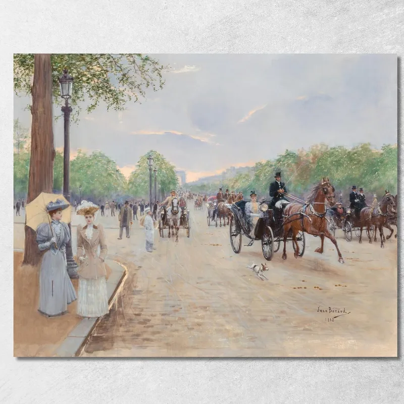 Sugli Champs Elysées Jean Béraud quadro stampa su tela