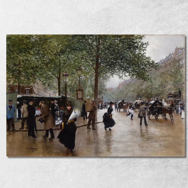 Sui Grands Boulevards Jean Béraud quadro stampa su tela