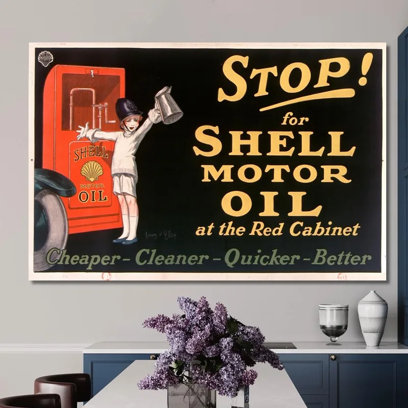 Stop! For Shell Motor Oil At The Red Cabinet Jean d'Ylen