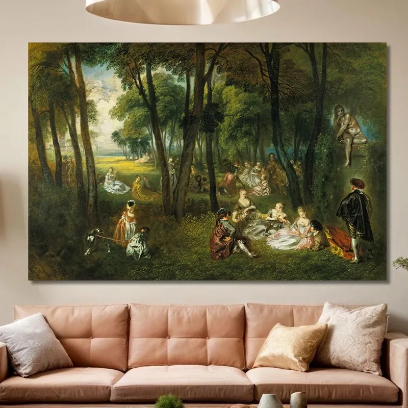 Festa Galante In Un Paesaggio Boscoso Jean-Antoine Watteau
