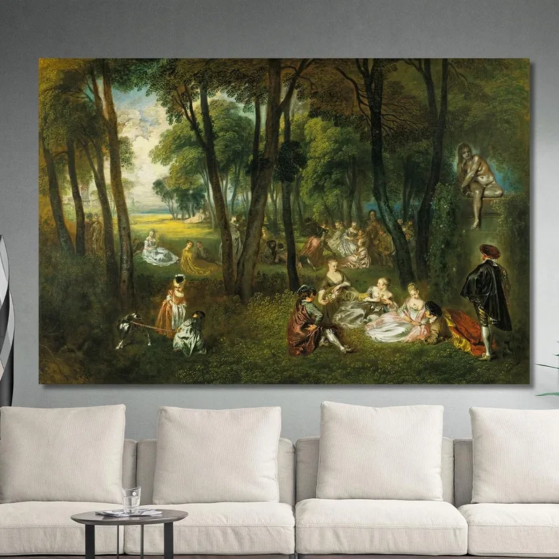 Festa Galante In Un Paesaggio Boscoso Jean-Antoine Watteau