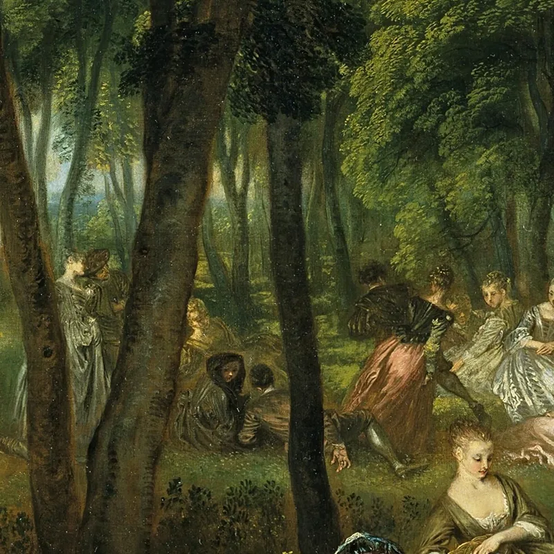 Festa Galante In Un Paesaggio Boscoso Jean-Antoine Watteau