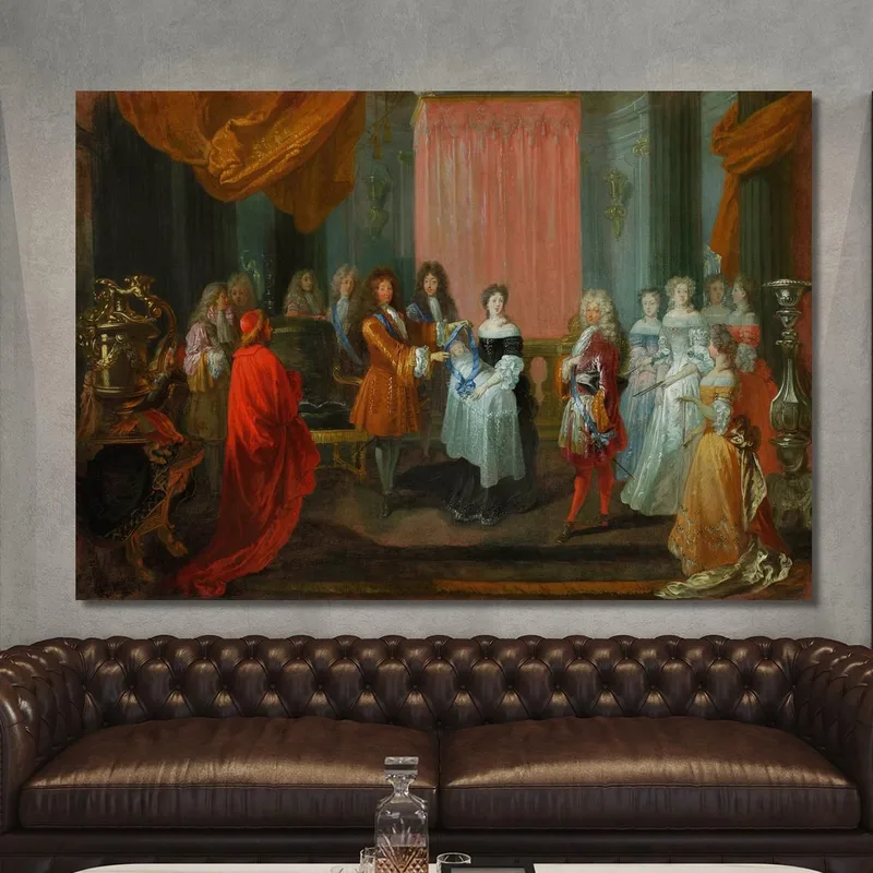 Luis Xiv Otorga La Orden Del Cordón Azul Al Duque De Borgoña Padre De Luis Xv Jean-Antoine Watteau
