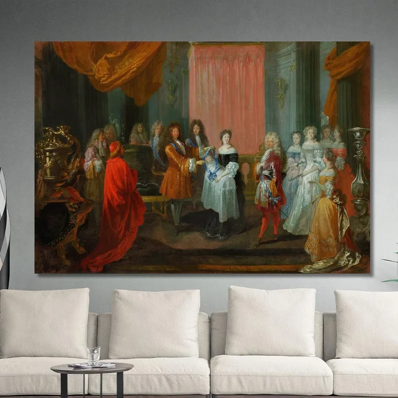 Luis Xiv Otorga La Orden Del Cordón Azul Al Duque De Borgoña Padre De Luis Xv Jean-Antoine Watteau