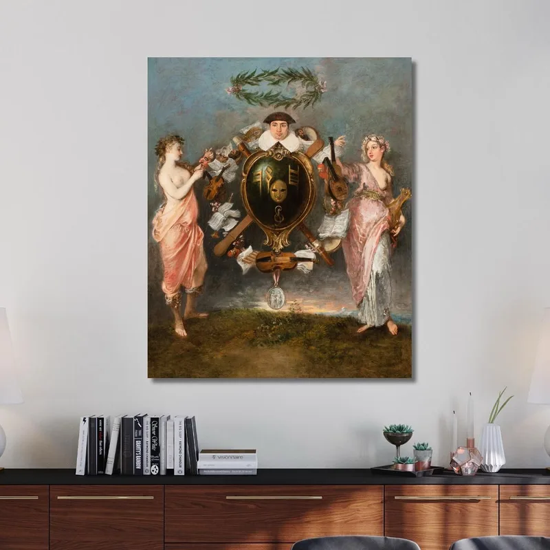 La Unión De La Música Y La Comedia Jean-Antoine Watteau
