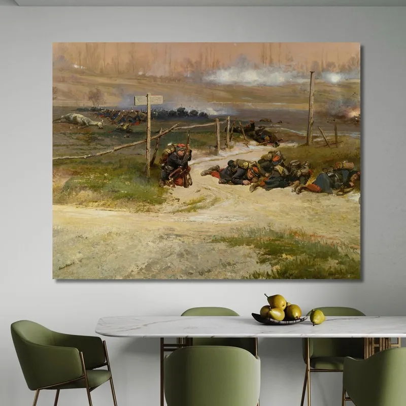 Au Pied Du Poteau: Un Frammento Del Panorama Della Battaglia Di Champigny Jean-Baptiste Édouard Detaille