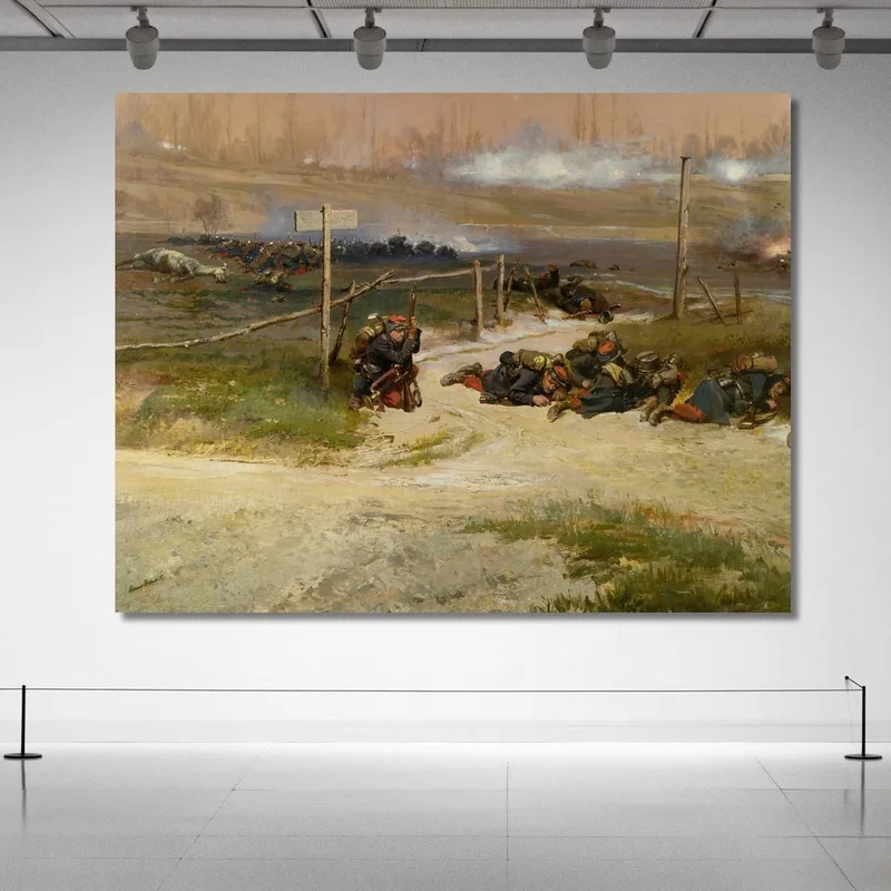 Au Pied Du Poteau: Un Frammento Del Panorama Della Battaglia Di Champigny Jean-Baptiste Édouard Detaille