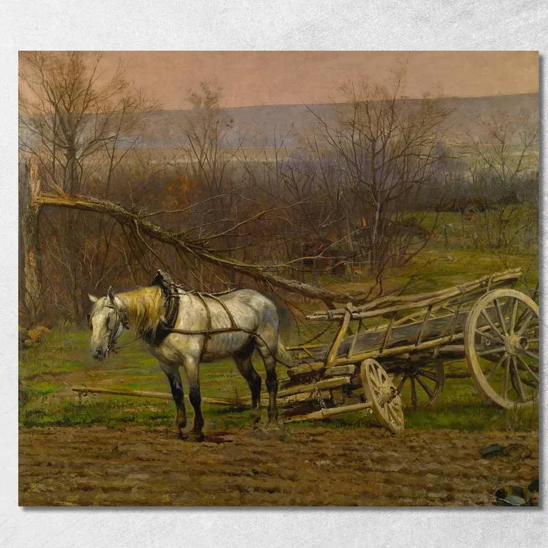 Charrette Attelée D'Un Cheval Blanc Jean-Baptiste Édouard Detaille cuadro en lienzo