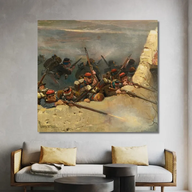 Appostati Dietro Un Muro. Fanti Di Linea: Un Frammento Del Panorama Della Battaglia Di Champigny Jean-Baptiste Édouard Detaille
