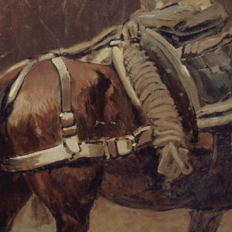 Escena Militar – Móviles Conduciendo Mulas De Ambulancia – Fragmento Del Panorama De Champigny Jean-Baptiste Édouard Detaille cu