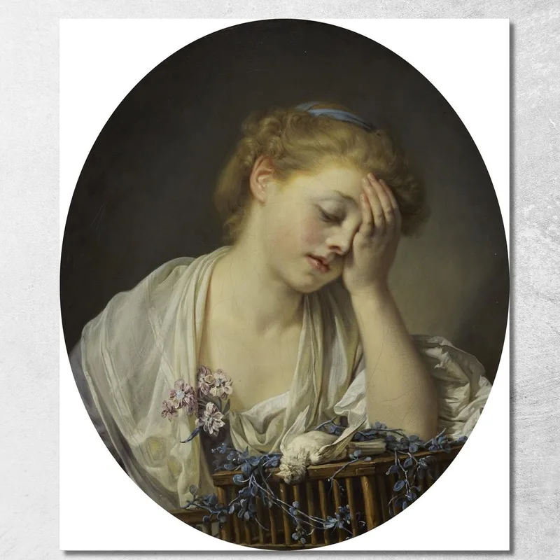 A Girl With A Dead Canary Jean-Baptiste Greuze canvas print