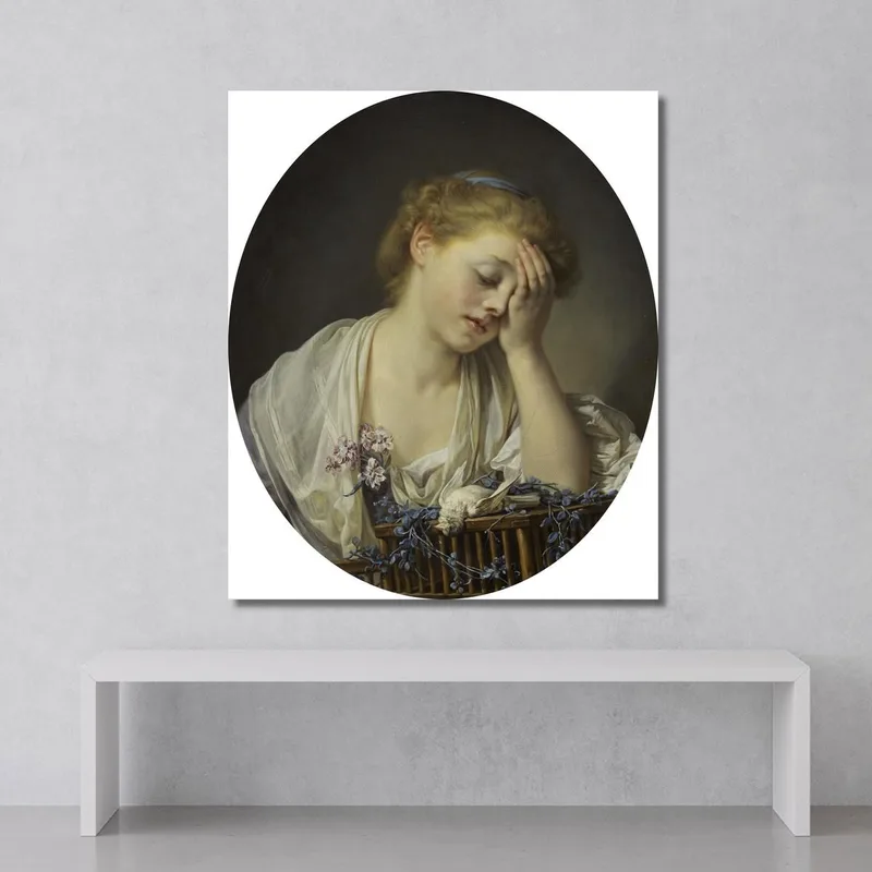 Niña Con Un Canario Muerto Jean-Baptiste Greuze