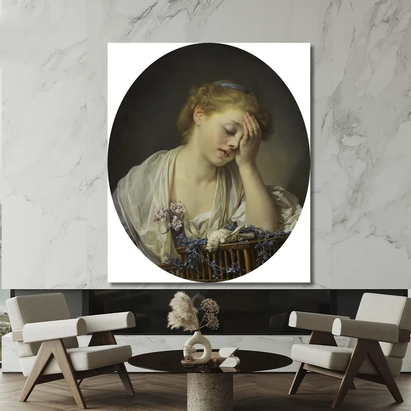 Niña Con Un Canario Muerto Jean-Baptiste Greuze