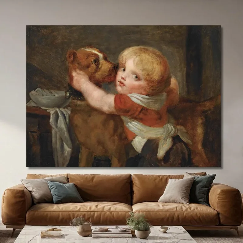 Niño Con Un Perro Jean-Baptiste Greuze