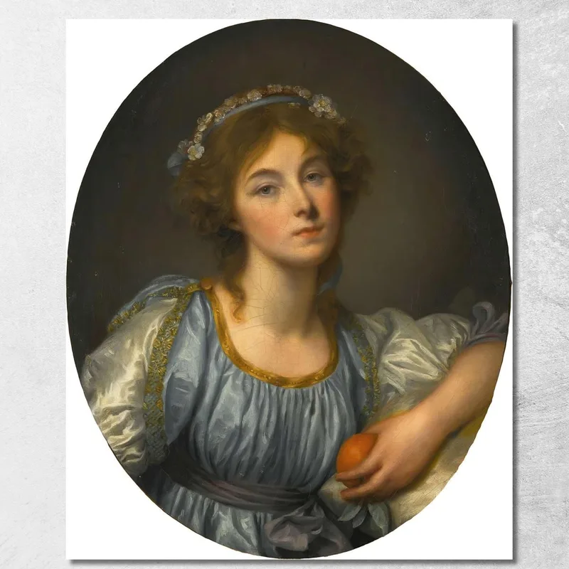 A Young Girl Holding An Orange Jean-Baptiste Greuze canvas print