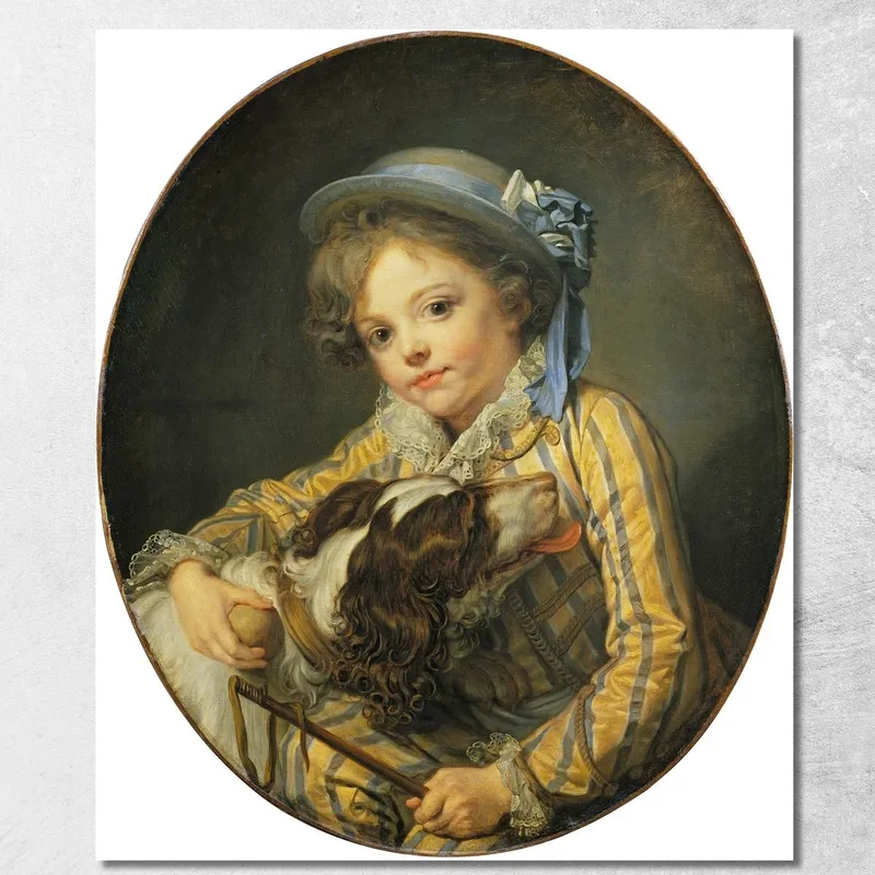 Boy With A Dog Jean-Baptiste Greuze canvas print
