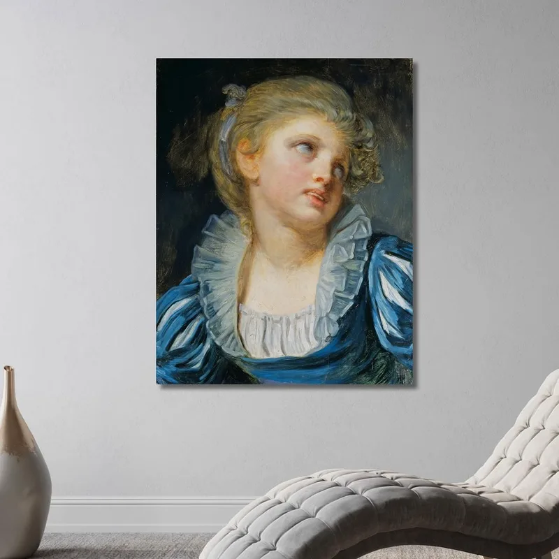 Girl In A Blue Dress Jean-Baptiste Greuze