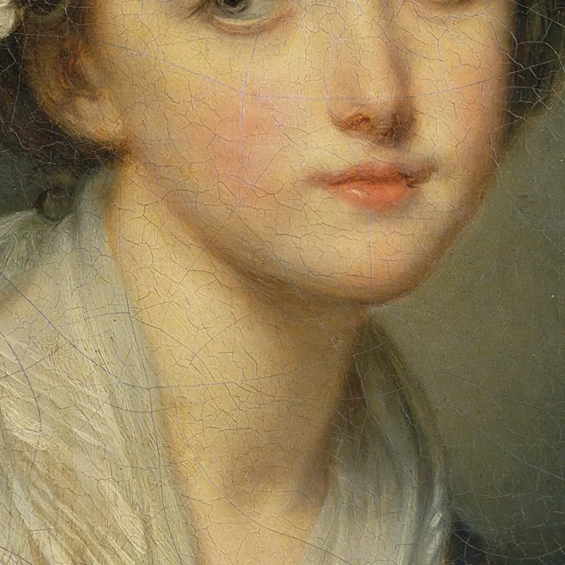 Girl With A Gauze Scarf Jean-Baptiste Greuze