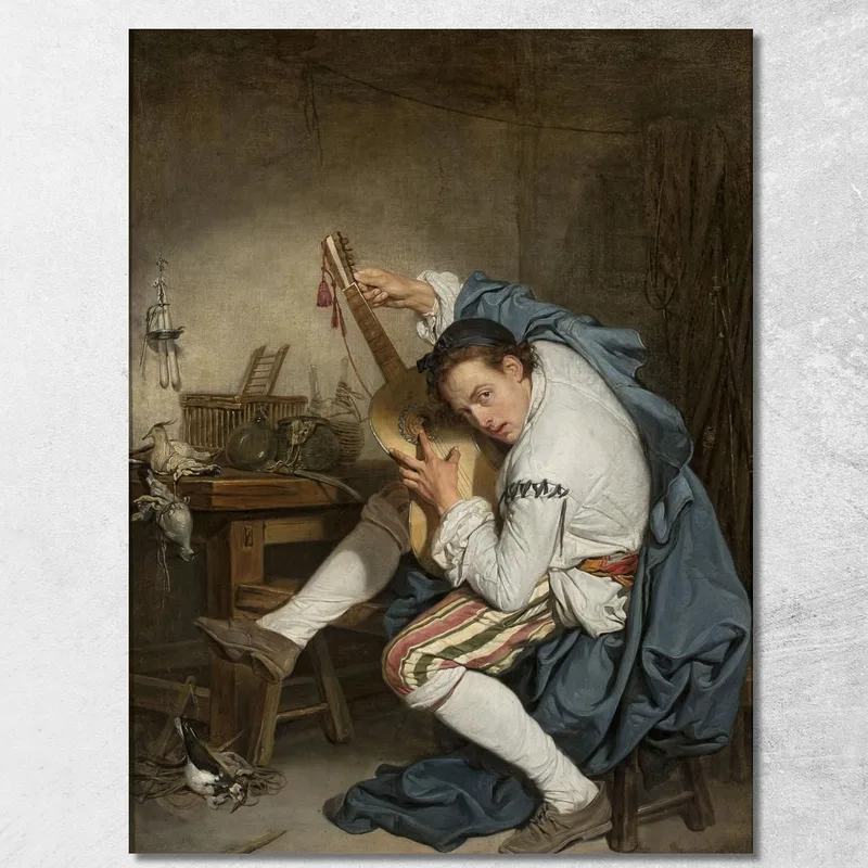 Guitar Player Jean-Baptiste Greuze canvas print