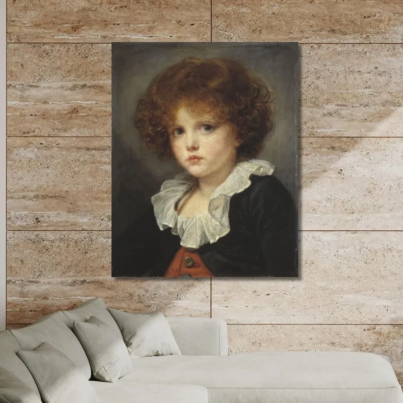 Niño Con Chaleco Rojo Jean-Baptiste Greuze