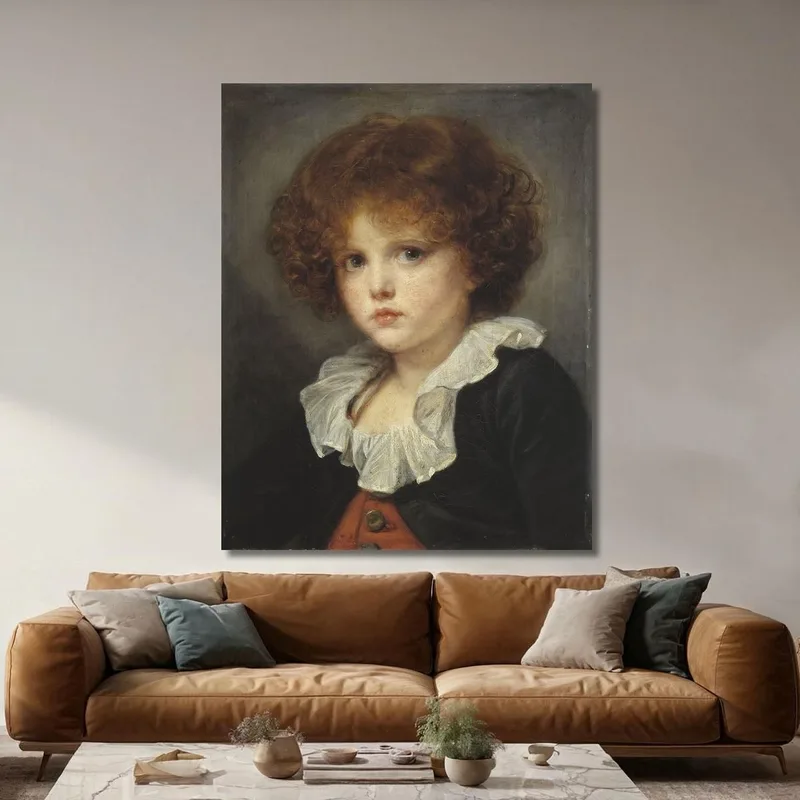 Niño Con Chaleco Rojo Jean-Baptiste Greuze