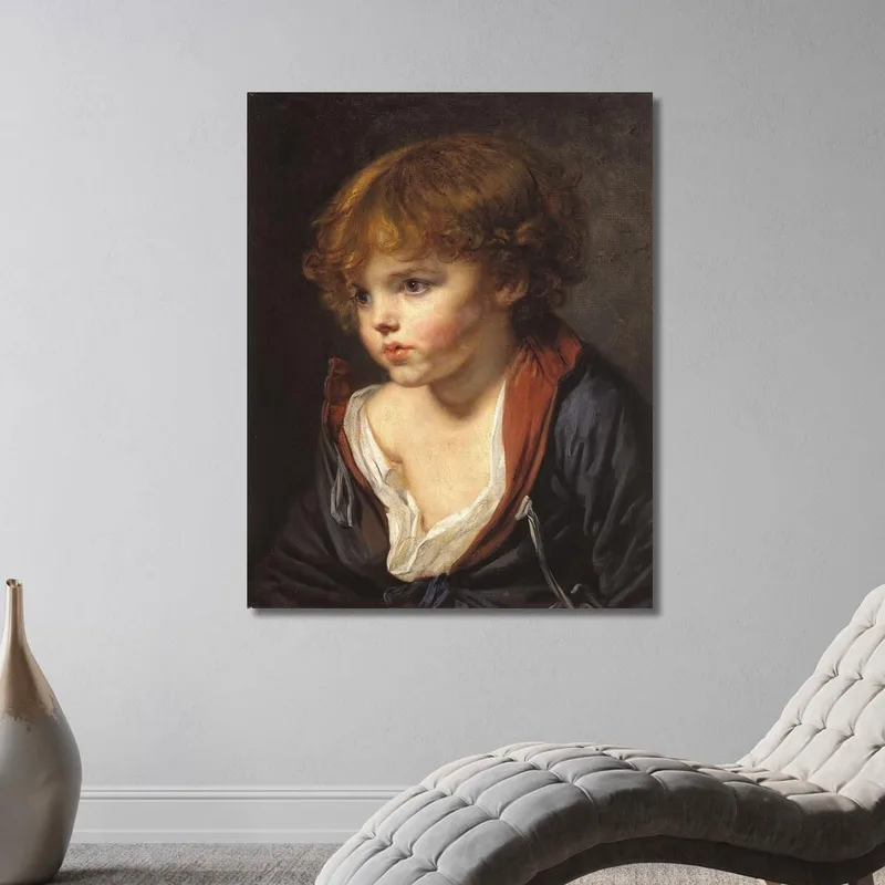 Little Blond Boy With Open Shirt Jean-Baptiste Greuze