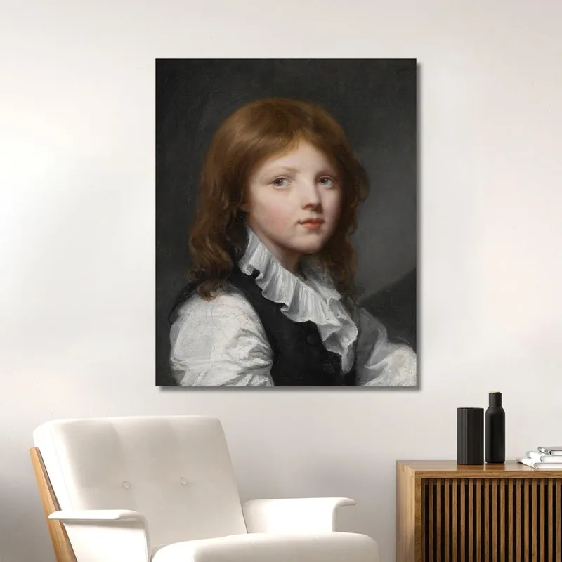 Ritratto Di Un Ragazzo Con Un Panciotto Nero Rivolto A Destra Jean-Baptiste Greuze