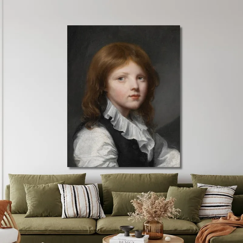 Ritratto Di Un Ragazzo Con Un Panciotto Nero Rivolto A Destra Jean-Baptiste Greuze