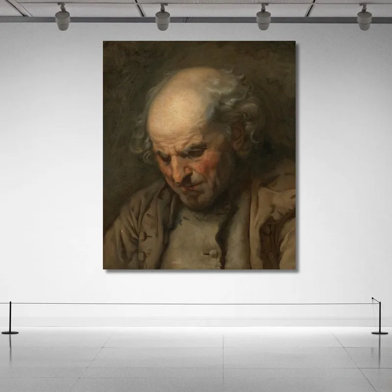 Study Of An Old Man Head And Shoulders Jean-Baptiste Greuze